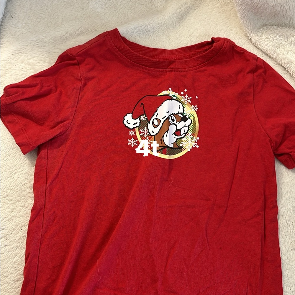 Red Kids Shirt with Festive Design